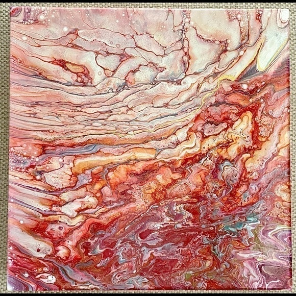 ORIGINAL Genuine Acrylic Painting 12” by 12” on 1” Canvas Unique Handmade in NC - Picture 5 of 11